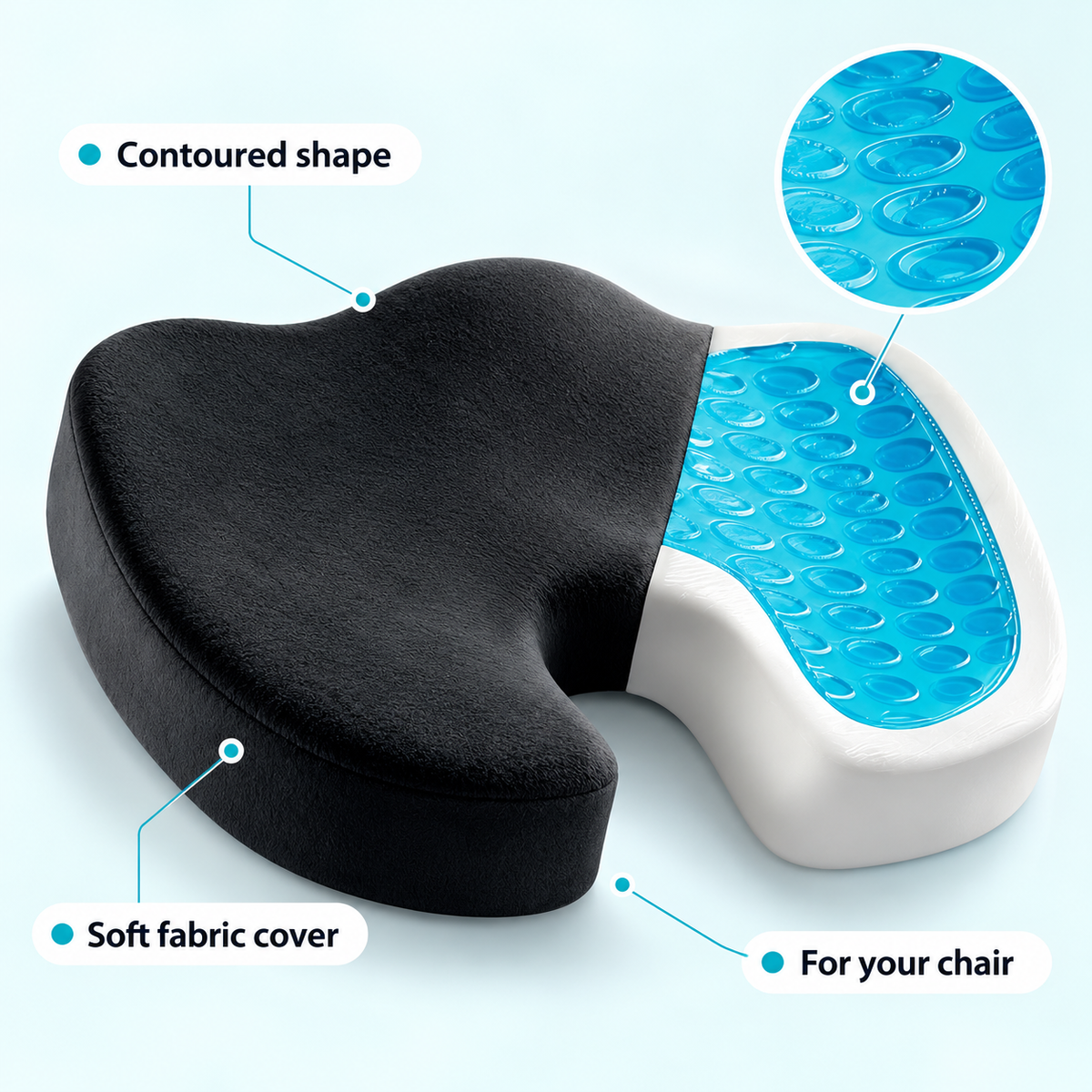 LUUMA | Gel Memory Foam Seat Cushion